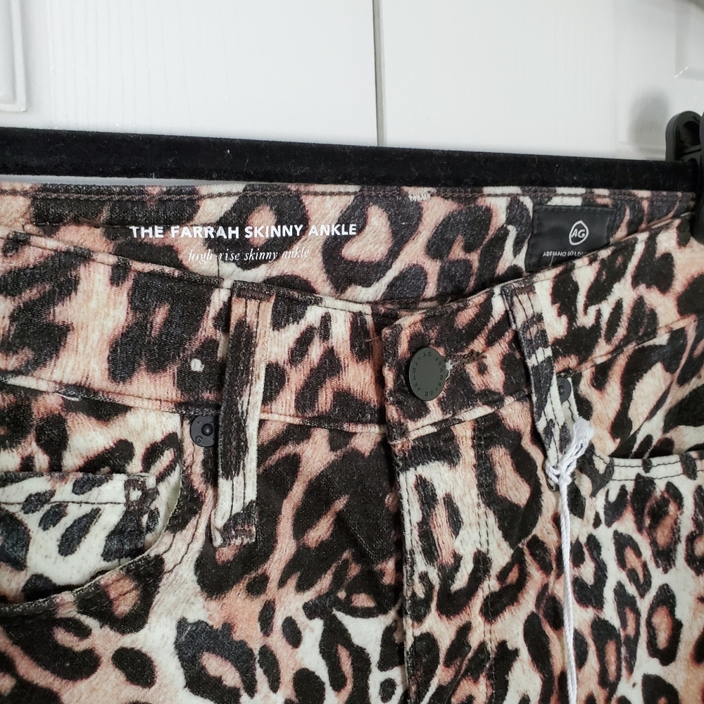 NWT AG Farrah High Waist Leopard Skinny Jeans - Picture 4 of 6